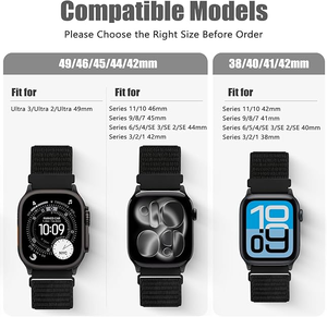Correas Deportivas de Nailon para Reloj <span class=keywords><strong>Apple</strong></span> <span class=keywords><strong>Watch</strong></span> de 49mm 45mm 46mm 44mm 42mm 41mm <span class=keywords><strong>40mm</strong></span> 38mm Series 11 10 9 8 7 6 5 4 3 SE Ultra 3 2 1 - Product Image 3