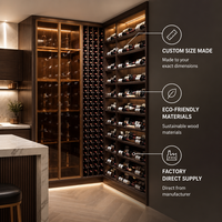 Armoire à vin moderne et écologique sur mesure avec éclairage LED et construction en bois massif pour l'ameublement de la maison