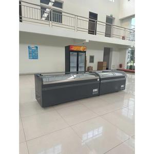 Congélateur à porte vitrée double îlot, température unique, pour la viande, les fruits de mer, le poulet, la crème glacée, vitrine réfrigérée en vente - Product Image 4