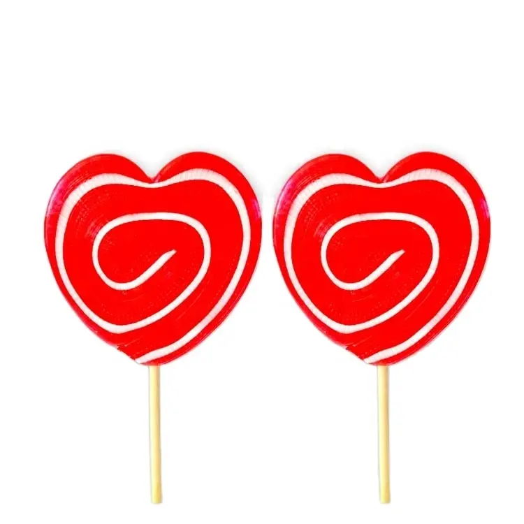 Rote Herzform Pfefferminz bonbons wirbeln Lutscher große Liebes herzen Süßigkeiten Lutscher