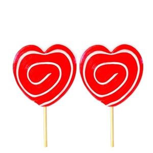 Mintas en forma de corazón rojo, piruleta de caramelo de remolino, dulce, corazón de amor grande - Product Image 1