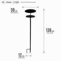 Mangeoire à oiseaux robuste JH-Mech avec support, design à plateau ouvert, résistante à la rouille, avec déflecteur anti-écureuil