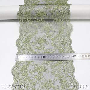 Vivid 20cm Chantilly Embroidery Black Flowers <strong>Lace</strong> Trim Polyester <strong>Fabric</strong> Nude Mesh <strong>Laces</strong> For Dresses - Product Image 5