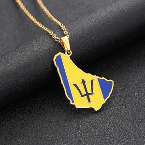 Collar con Colgante <span class=keywords><strong>de</strong></span> la <span class=keywords><strong>Isla</strong></span> <span class=keywords><strong>de</strong></span> Barbados <span class=keywords><strong>de</strong></span> Acero Inoxidable, Estilo Étnico Unisex, Joyería para Parejas - Product Image 6