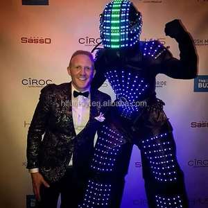 Efun quantité minimale de commande 1 PC Offre Spéciale Street Show Stilts Led Robot Costume David <span class=keywords><strong>Guetta</strong></span> Costume Led Robot Costume LED Lumineux Crâne Armure Vin Costume - Product Image 3