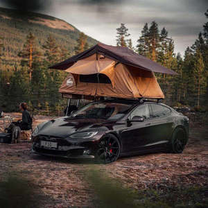 Tente de toit souple double couche pour <span class=keywords><strong>2</strong></span>-3 personnes, best-seller, pour le <span class=keywords><strong>camping</strong></span> et les activités de plein air ; Tente de toit souple pour voiture 4x4 tout-terrain avec échelle - Product Image 2