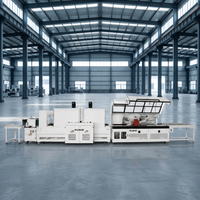 Machine d'emballage rétractable entièrement automatique à lame arrière pour boîtes en polystyrène rondes, idéale pour l'expédition de gâteaux et de boîtes en mousse.