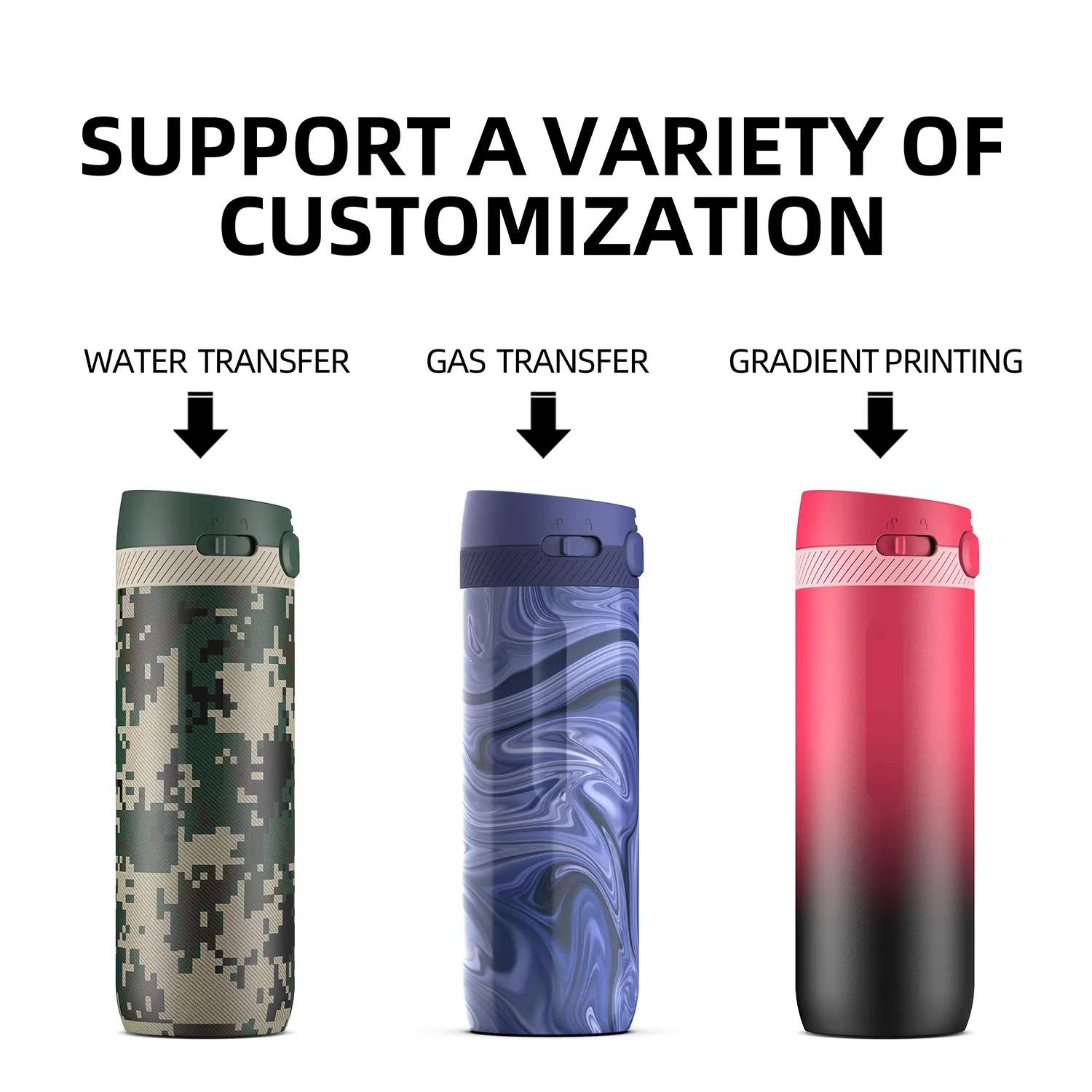 ANSHENG Trigger Action Modern Quencher Tumbler 16 OZ Double Wall Cup Insulated Sports Outdoor Portable Travel Coffee Mugs
