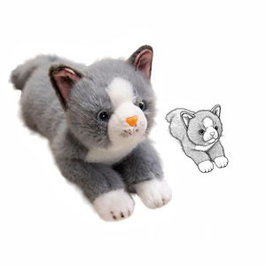 Peluche personalizzati di animali (maiale, gatto, cane) in cotone, <span class=keywords><strong>super</strong></span> morbidi, ricamati, con fodera in rete, per feste - Product Image 3