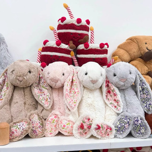 Peluche de Conejito Tímido con Estampado Floral de la Serie Jellycotts del Reino Unido, 4 Colores, Conejo de Orejas Largas, Animal de Peluche, Regalo para Baby Shower o Cumpleaños - Product Image 1