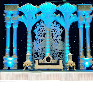 เวทีแต่งงานชั้นนำที่มีต้นปาล์มและเสาโรมันที่งดงามแต่งงานเสาโรมันคู่เวทีแต่งงานตะวันตกตกแต่งเวทีที่ทันสมัย - Product Image 1