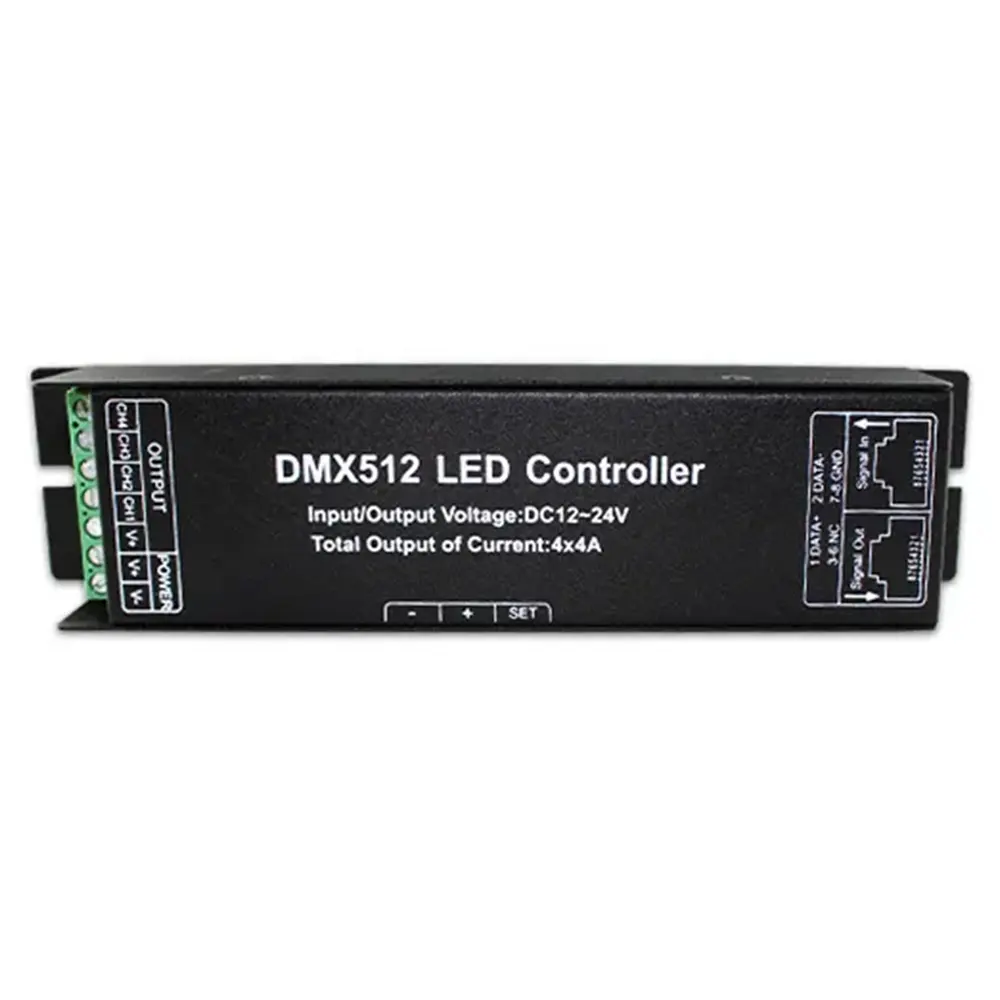 Dekoder DMX512 3 saluran GLS 4A, untuk strip lampu cerdas