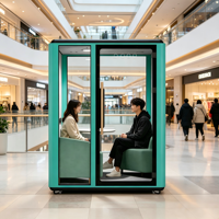 Cabine de réunion insonorisée moderne, durable, écologique, mobile et personnalisable pour l'extérieur, avec ventilation respirante