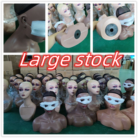 Tête de Mannequin Femme Afro-Américaine en PVC avec Épaules, Support pour Présentation de Bijoux et Perruques