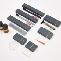 Kits dentaires d'hôtel Ranbay personnalisables haut de gamme en plastique, avec estampage à chaud doré et éléments de style chinois, articles de toilette pour hôtel