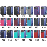 MOQ 500 Étuis robustes 3-en-1 avec clip ceinture et béquille pour iPhone 18 Pro Max, 17E, 16E, 16 Plus – Coque de protection en plastique renforcé