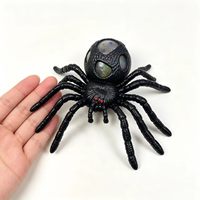 Balle anti-stress araignée scintillante d'Halloween, jouet souple en TPR à presser, nouveauté farce, jouet moelleux anti-stress pour enfants, idéal pour fêtes et décorations.