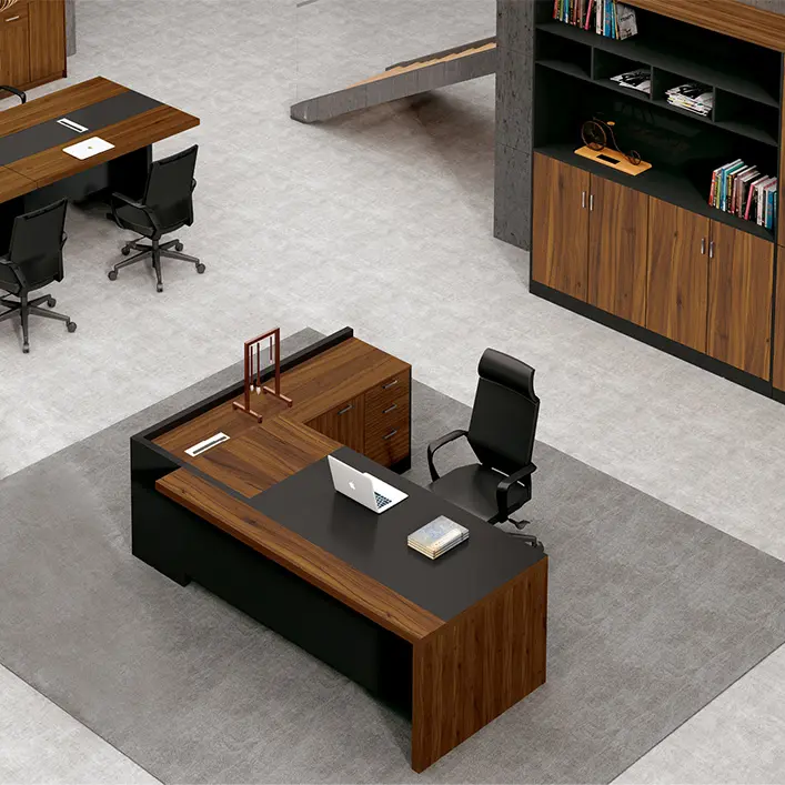 Escritorio ejecutivo de melamina para muebles de oficina, mesa de director boss, escritorio de oficina moderno, Ejecutivo