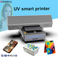 Automatische Ricoh UV Inkjet Printer 6090 MAX G6 Hoge-Snelheid Flex Ei Kaart Puzzel Badge Fles Sticker Sleutelhanger Pennen Golfbal