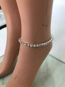 HOVANCI 4 Femmes Bijoux Mousseux Diamant De Rangée Simple de Chaîne De Tennis <span class=keywords><strong>Cheville</strong></span> Grand Strass Cristal Chaîne De Pied <span class=keywords><strong>Cheville</strong></span> <span class=keywords><strong>Bracelet</strong></span> - Product Image 4