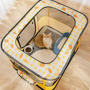 BunnyHi PET048 tenda dalam ruangan portabel, sarang kucing untuk latihan hewan peliharaan Playpen kandang anjing rumah lipat pena untuk perjalanan luar ruangan - Product Image 3