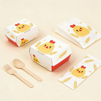Scatola per Hamburger Personalizzata Stampata, Confezione Monouso in Carta Antigrasso per Alimenti, Imballaggio per Fast Food all'Ingrosso