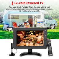 Mini téléviseur LED 10,1 pouces, batterie rechargeable 2000 mAh, 100 Hz, Full HD, numérique ATSC DVB-T2 ISDB-T, téléviseur portable