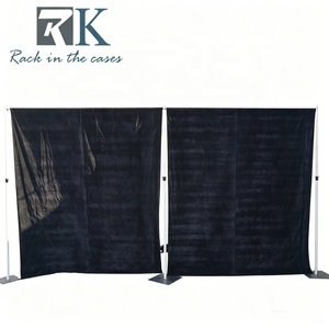 Portable Pipe and Drape Kit Aluminum Pipe and Drape <b>Frame</b> with Black Drapery Telescopic <b>Backdrop</b> Stand Kit Sale - Product Image 1