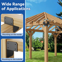 Conector de Acero Galvanizado para Postes de Pérgola Exterior, Soporte para Techo de Madera de 4x4