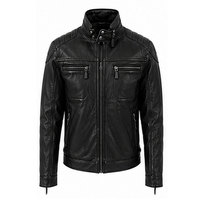 Veste en cuir pour homme, collection hiver, col montant personnalisé, chauffante, antibactérienne, écologique, haute qualité, logo personnalisé sur le devant – Offre Spéciale