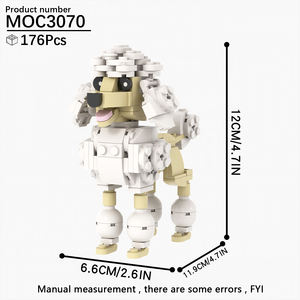 Animaux de ferme Chiens Bouledogue <span class=keywords><strong>français</strong></span> Caniche Schnauzer Husky sibérien Blocs de construction MOC Jouets DIY pour enfants MOC3069-MOC3079 - Product Image 3