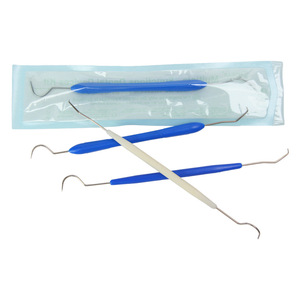 Instruments d'examen dentaire jetables, sonde double-embout en plastique avec pointe en acier inoxydable, manche ABS, vente en gros - Product Image 1