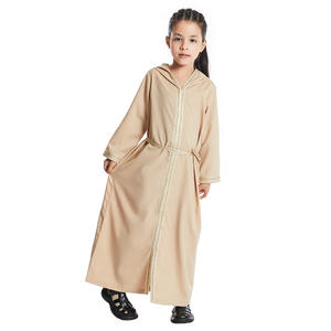 Abaya Ouverte pour Fille, Robe Décontractée à Capuche pour Enfant, Robe Islamique de Ramadan Arabe, Kimono, Automne et Printemps - Product Image 6