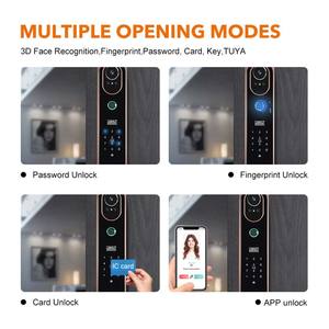Serrure intelligente d'extérieur Tuya pour porte en acier double face avec connectivité WiFi empreinte digitale et carte mémoire mot de passe avec poignée - Product Image 4