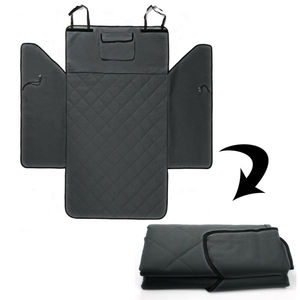 Tapis de coffre de voiture pour animaux de compagnie, tissu Oxford matelassé 600D, rectangulaire noir, pour chien, housse de siège arrière de SUV, 52x39x17cm - Product Image 4
