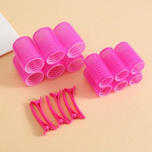 Lot de 18 bigoudis auto-agrippants avec pinces pour franges et boucles, sans chaleur, en plastique, outil de coiffure DIY, Rizos Sin <span class=keywords><strong>Calor</strong></span> - Product Image 3