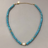 Collar de Cuentas Gruesas de Moda para Vacaciones, con Piedra de Ágata Natural, Ajustable, Joyería de Diseño para Mujer
