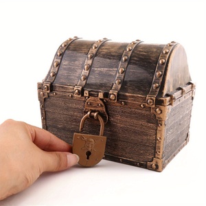 Wholesale Vintage <strong>Decorative</strong> <strong>Small</strong> Plastic Pirate Kids Skull Cardboard Treasure Chest <strong>Box</strong> Rectangle for <strong>Jewelry</strong> Collectable - Product Image 1