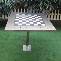 Gabin – sets de table et de chaises pour échecs d'extérieur en acier inoxydable, fabricant de meubles d'extérieur