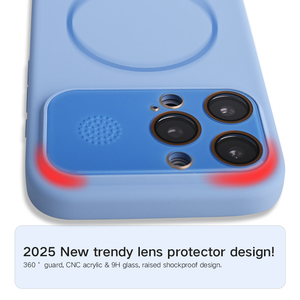 2025 gran oferta totalmente envuelto actualización instantánea Real líquido silicona fuerte imán teléfono caso para iPhone 16 17 Pro Max - Product Image 4