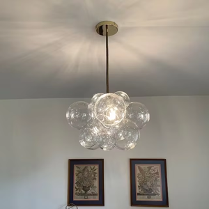 Lámpara colgante de cristal nórdico de burbuja orgánica, apartamento, sala de estar, globo, restaurante, personalidad, candelabro colgante de círculo LED - Product Image 3