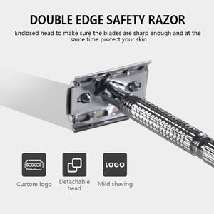 Các Nhà Sản Xuất Bán Đơn Giản Duy Nhất Vỉ Bên Ngoài Hút 1 Dao Xử Lý + 1 Lưỡi Mens OEM An Toàn Dao Cạo - Product Image 2