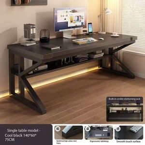 Simple Foldable Laptop <strong>Table</strong> Workbench with Storage for Home Office Study or Bedroom <strong>Computer</strong> Desk and Chair Set - Product Image 4