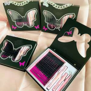 Venta al por Mayor Kit de Extensiones de Pestañas de Racimo Efecto 3D DIY Personalizado Estilo Mate Bandeja Mixta de 8-25mm Pestañas Segmentadas Pre-Cortadas - Product Image 6