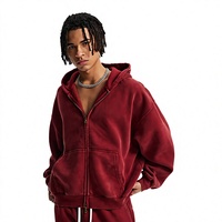 Jaket Zip-Up Pendek Model BOXY Berbahan Fleece 370G,  Cetak LOGO Sesuai Pesanan,  Warna Pewarna Lilin,  Gaya Kasual Sporty,  Koleksi Musim Gugur-Dingin