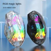 Souris sans fil Viper entièrement transparente 2,4 G, rétroéclairage RGB, 3D, 6 boutons, rechargeable, pour droitier, programmable, capteur optique, jeu