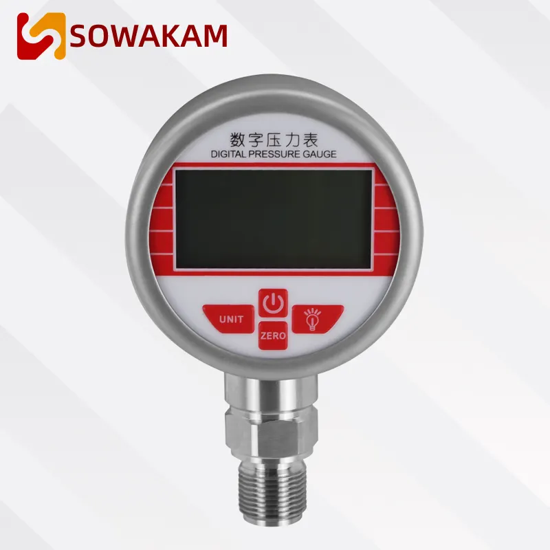 60mpa 80 mét Radial LCD kỹ thuật số Áp kế kỹ thuật số chân không đo áp suất áp kế áp kế