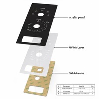 Film en polycarbonate pour panneau d'instrumentation, directement de l'usine, avec support adhésif et motif pré-imprimé, doté d'une fenêtre LCD