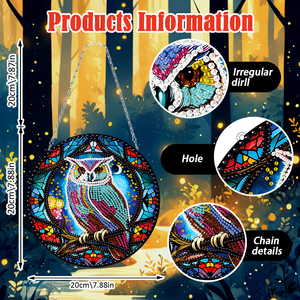 1PC DIY Acrylic Colorful <strong>Owl</strong> Diamond Painting Pendant Special Shape Drill Diamond Painting Hanging Wall <strong>Ornament</strong> - Product Image 2
