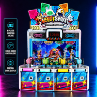 Machine de jeu d'arcade de tir à la pistolet pour 4 joueurs, thème dessin animé pour enfants, à monnayeur, jeux vidéo interactifs Hero Shoot pour divertissement familial